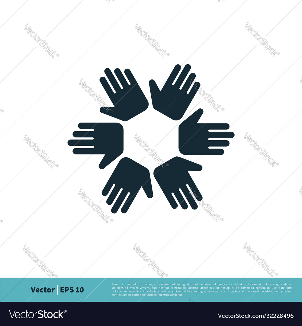 Hand connections icon logo template design eps 10