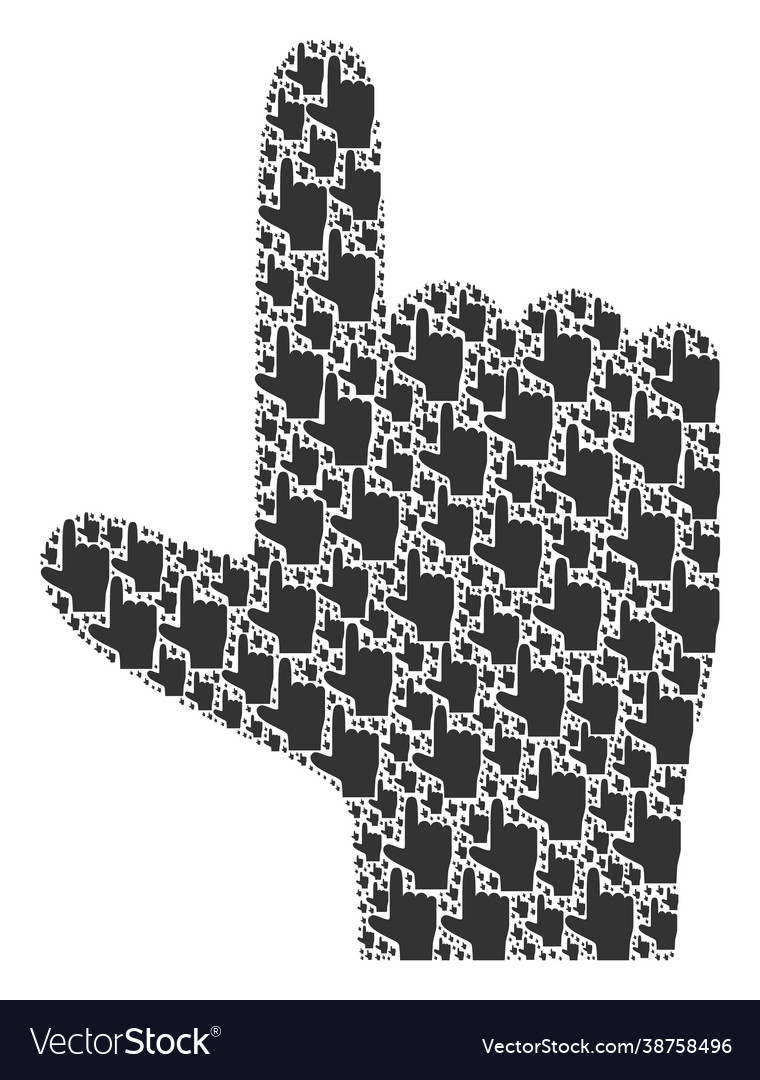 Hand pointer up fractal composition itself