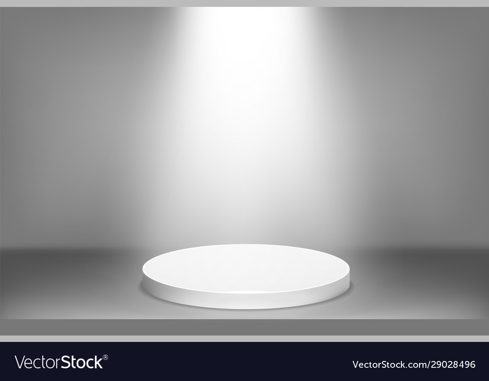 Illuminated scene background with podium