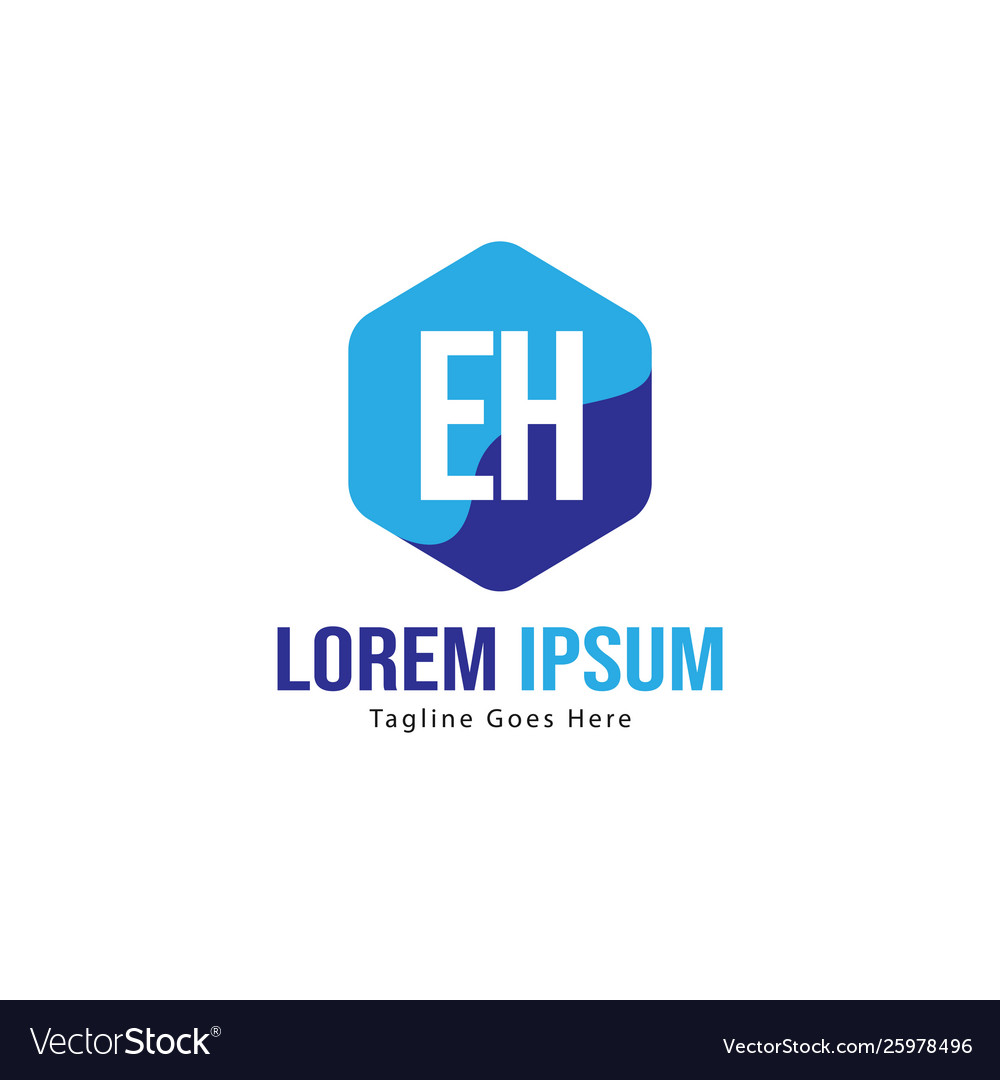 Initial eh logo template with modern frame