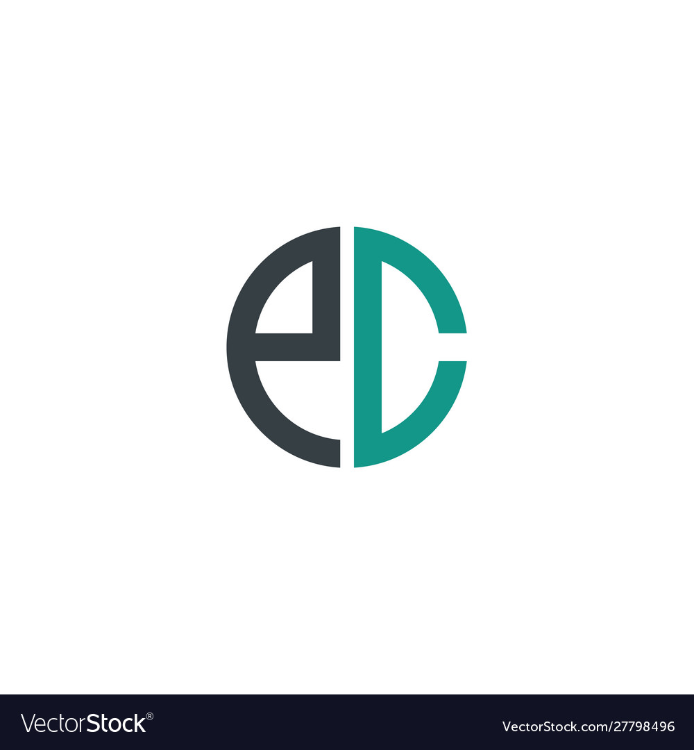 Initial letter pc creative design logo