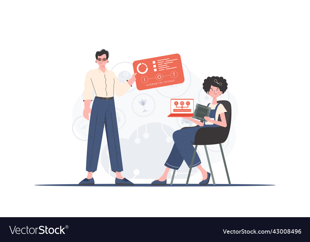 Internet of things team iot and automation vector image Internet of things team iot and automation