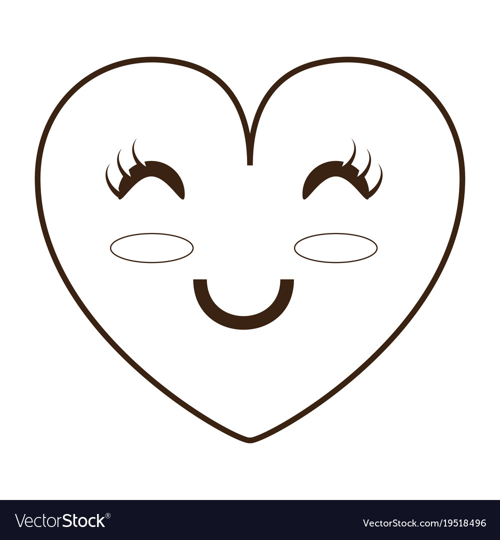 Kawaii heart icon Royalty Free Vector Image - VectorStock