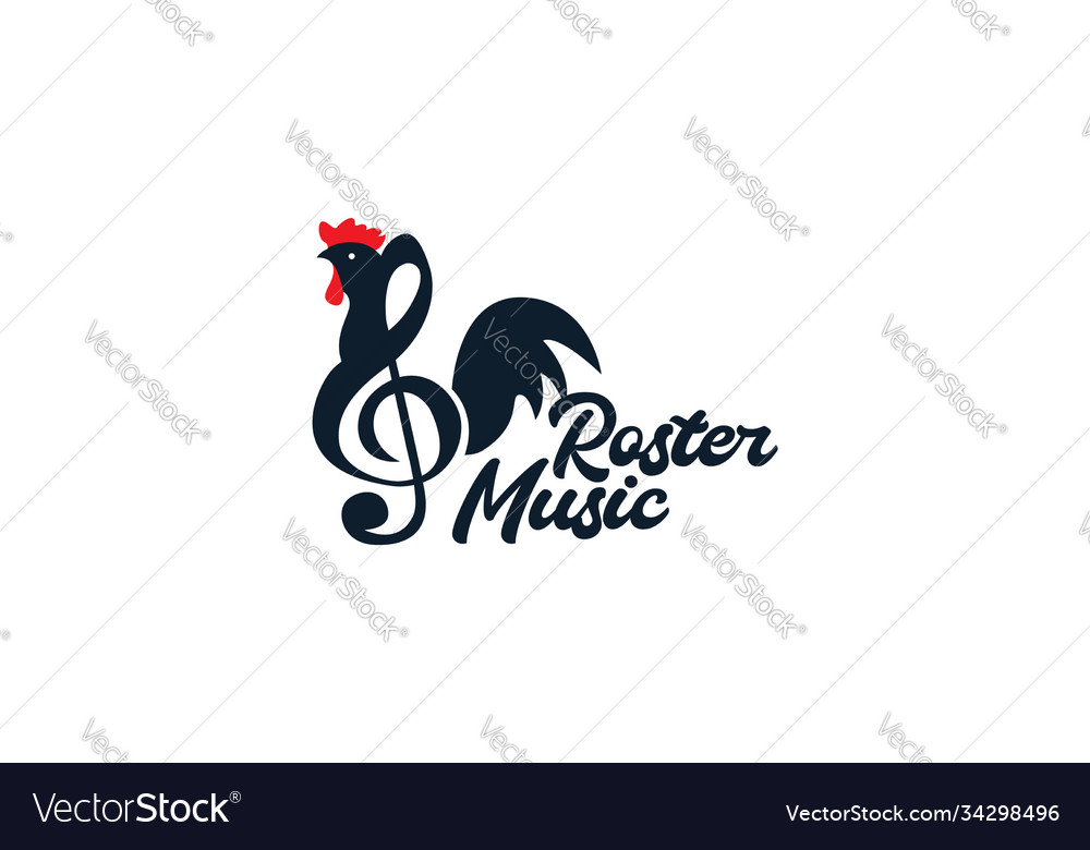 Musiknoten mit Hahn Logo Design