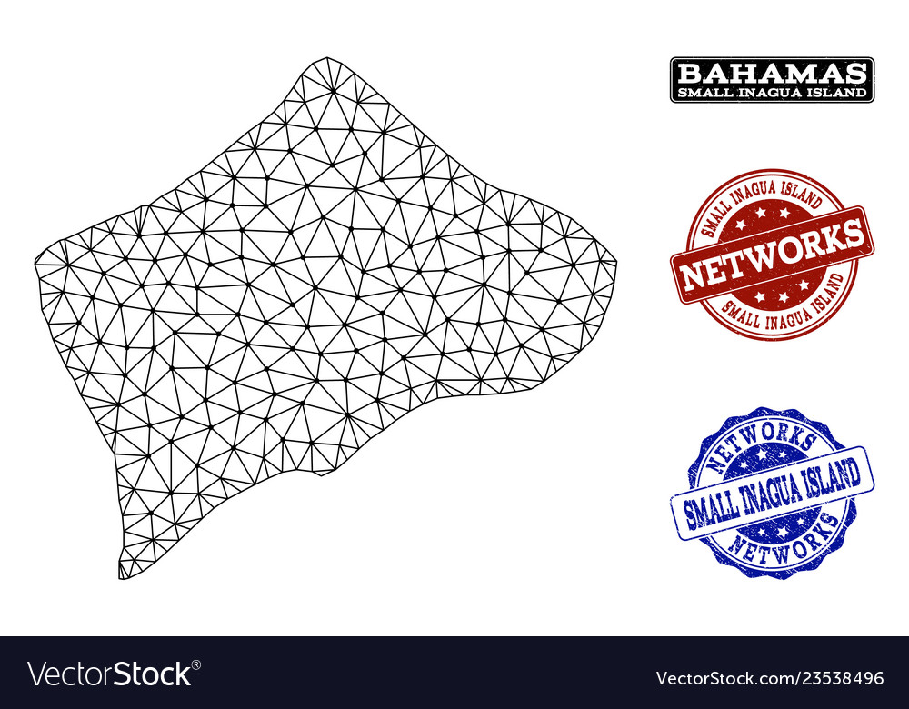 Polygonal network mesh map of small inagua Vector Image Polygonal network mesh map of small inagua