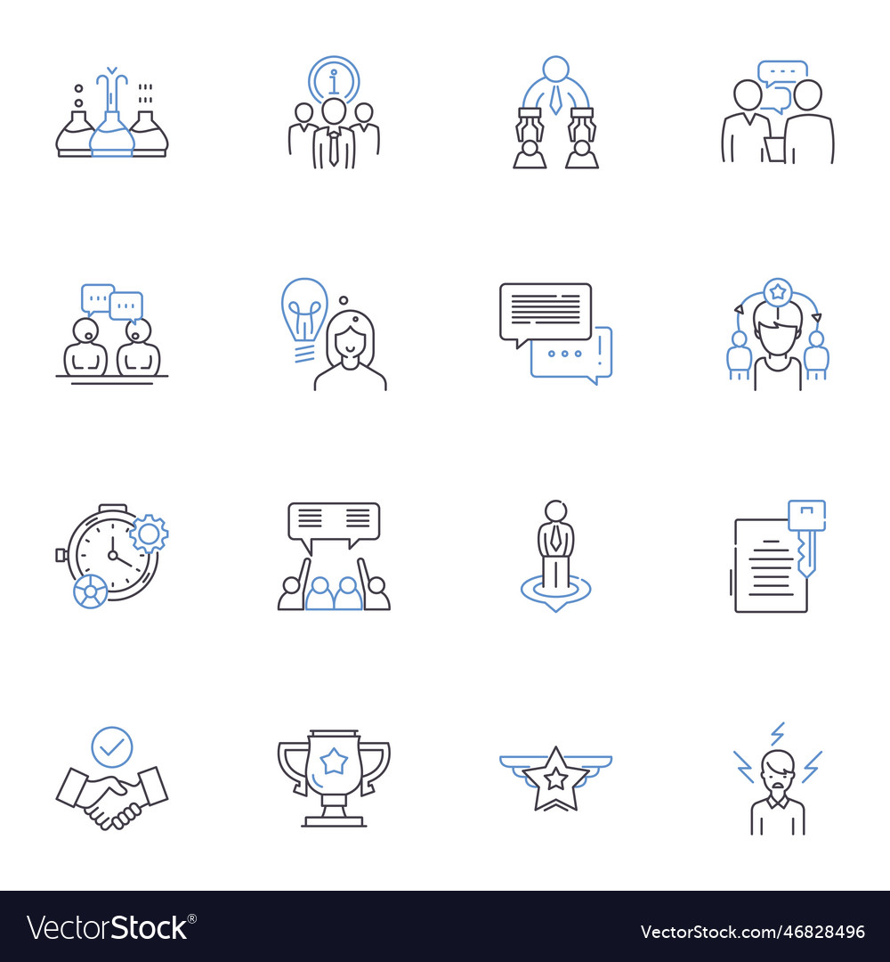 Praktik und Job Line Icons Sammlung