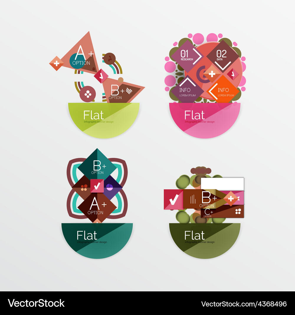 Set of abstract geometric shapes with options Vector Image