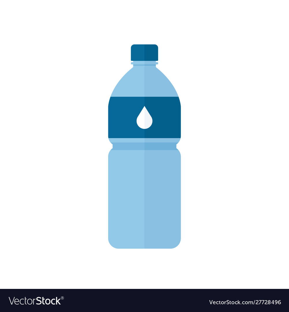 Water bottle flat design icon Royalty Free Vector Image