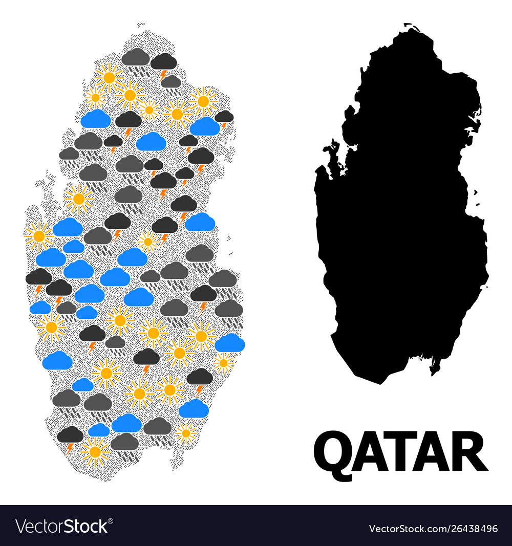 Weather pattern map qatar vector image Weather pattern map qatar