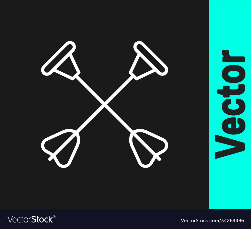 White line arrow with sucker tip icon isolated vector image White line arrow with sucker tip icon isolated