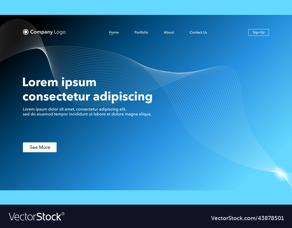 Abstract background website landing page template vector image Abstract background website landing page template