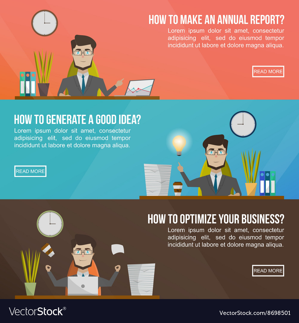Business Banner Set Royalty Free Vector Image Vectorstock