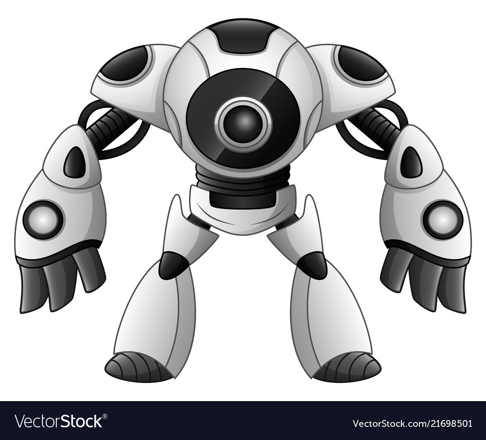 Cute robot cartoon isolated on white background Vector Image