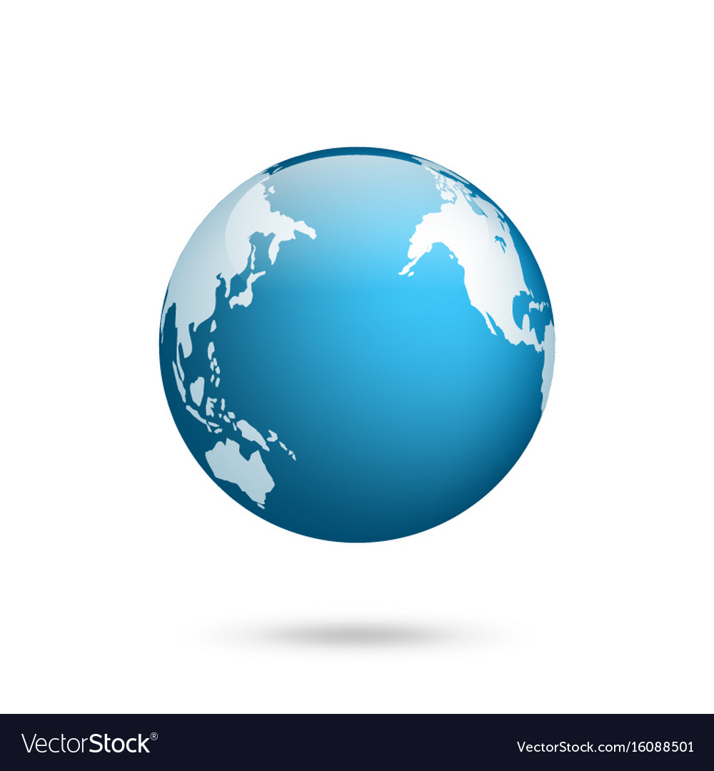 Earth globe world map set planet with continents