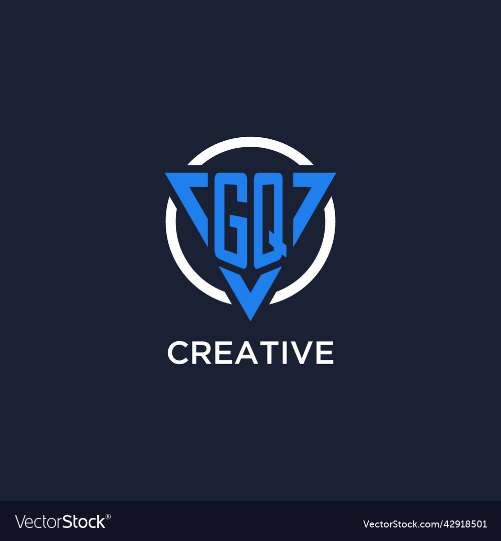 Gq monogram logo with triangle shape and circle