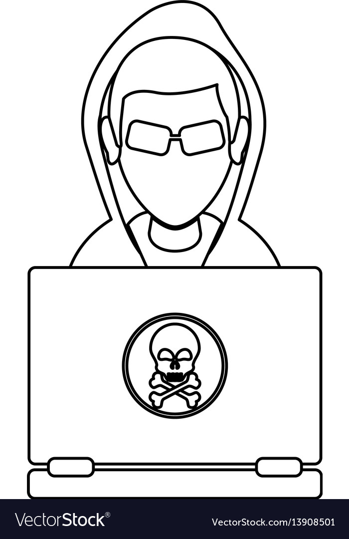 Hacker representation icon image Vector Image Hacker representation icon image
