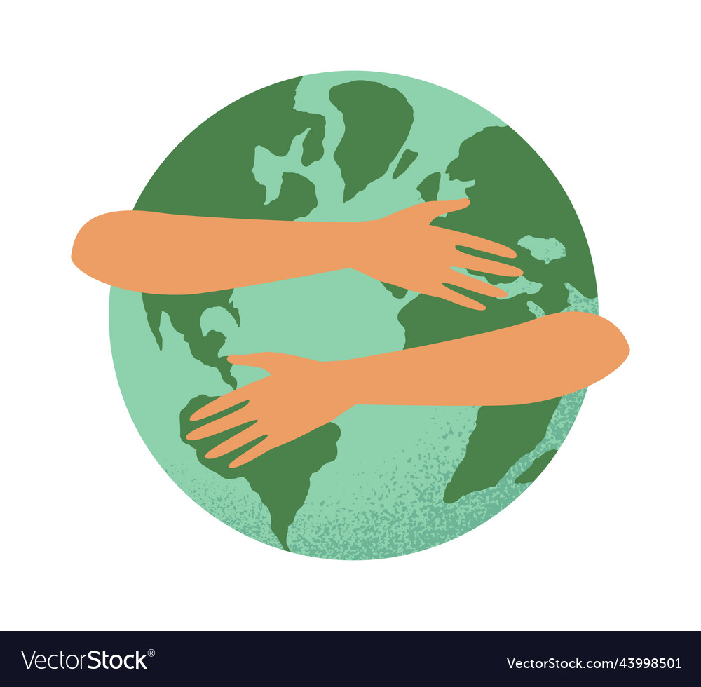Hands hug planet earth concept of world Royalty Free Vector
