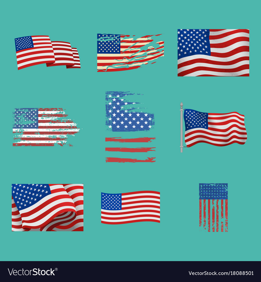 Independence day usa flags united states american Vector Image