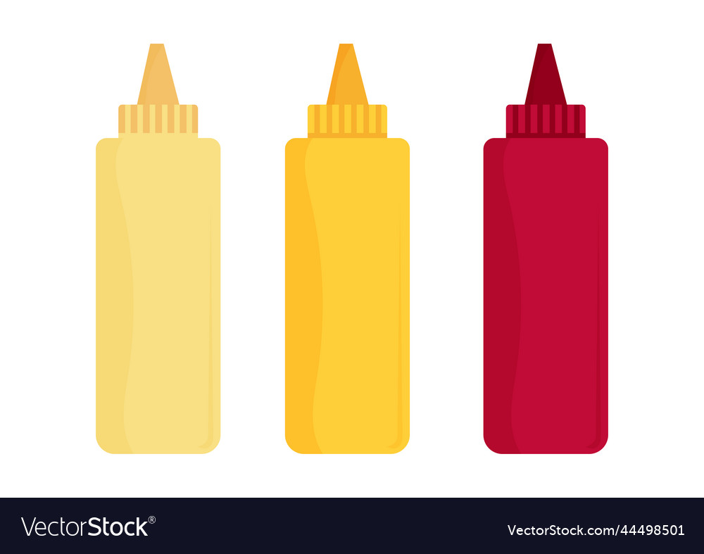 Ketchup mayonnaise and mustard squeeze bottle