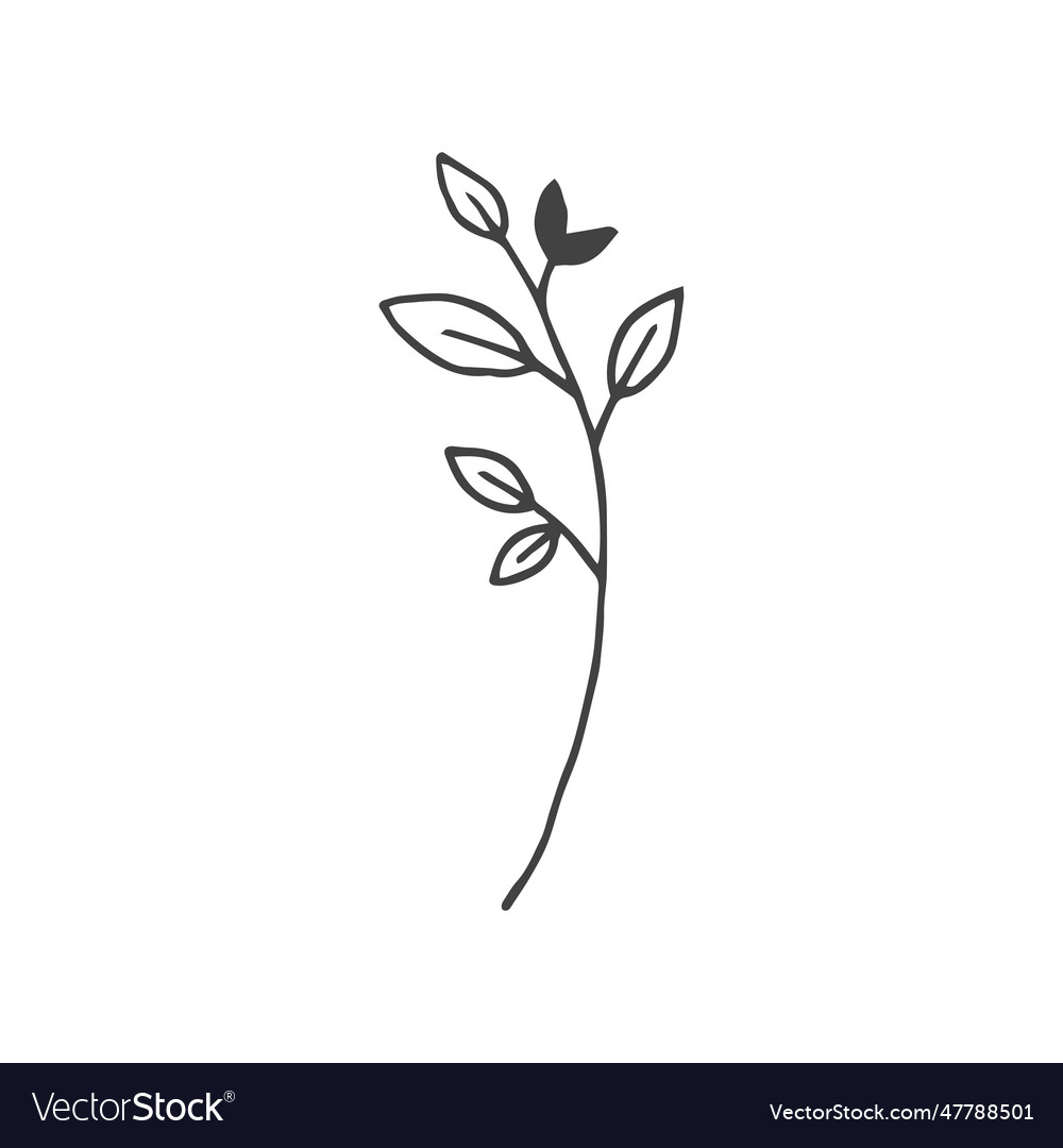 Logo element clipart nature outline tattoo Vector Image