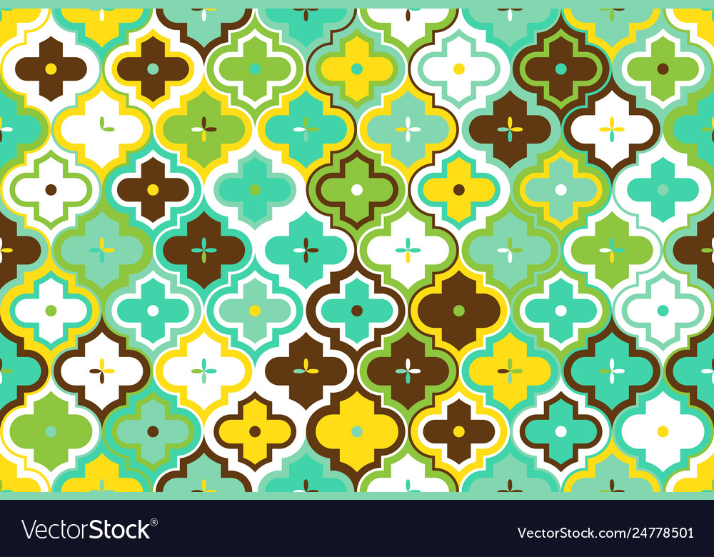 Moroccan Quatrefoil Seamless Pattern Mosaic Ogee Vector Image