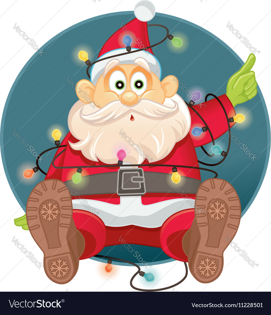 Santa Caught in Weihnachten Lichter