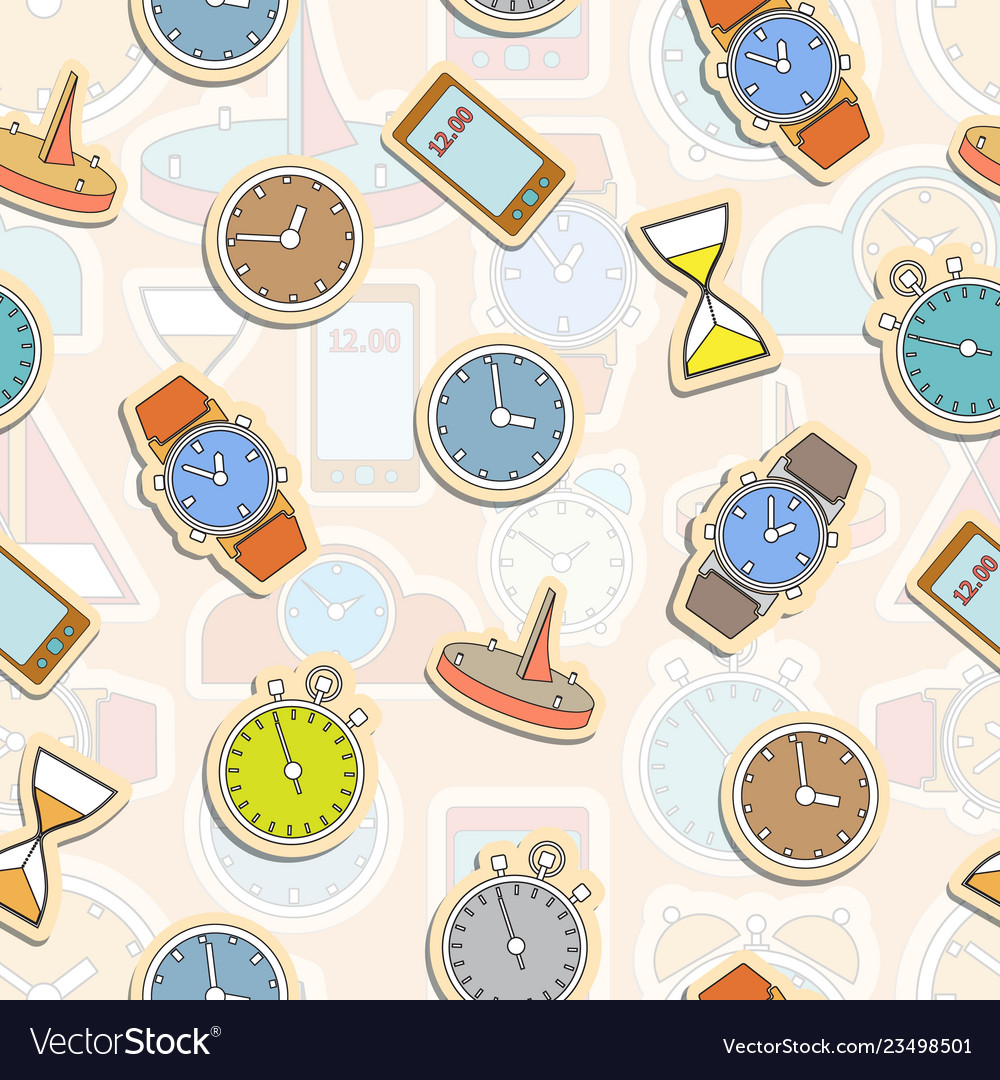 Seamless pattern composed of images hours