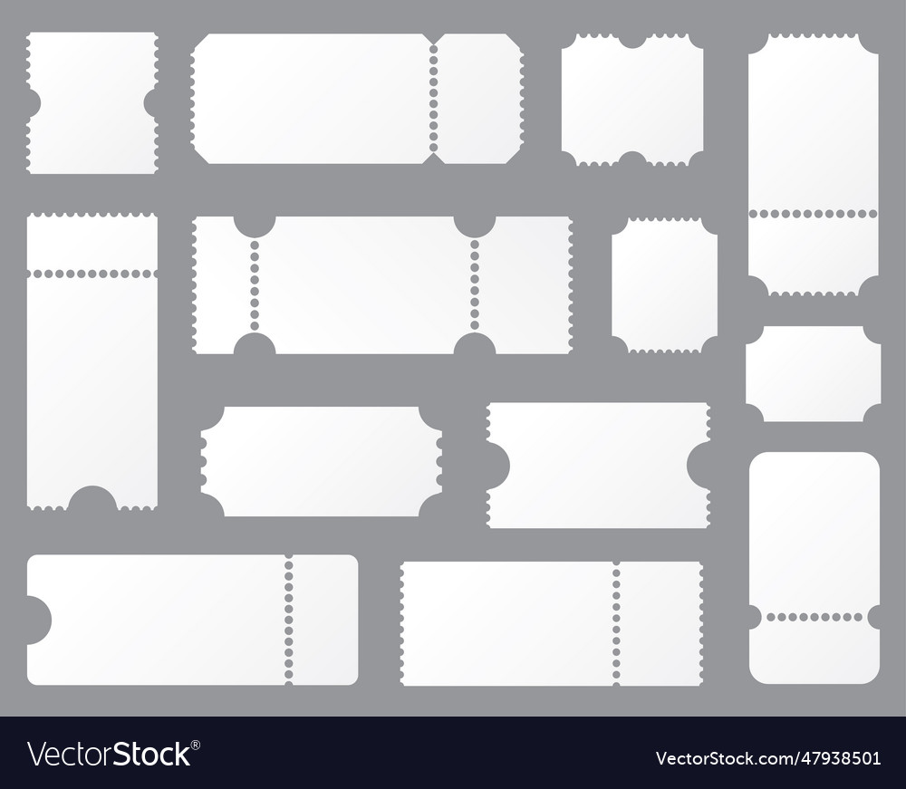 Set blank ticket template concert lottery