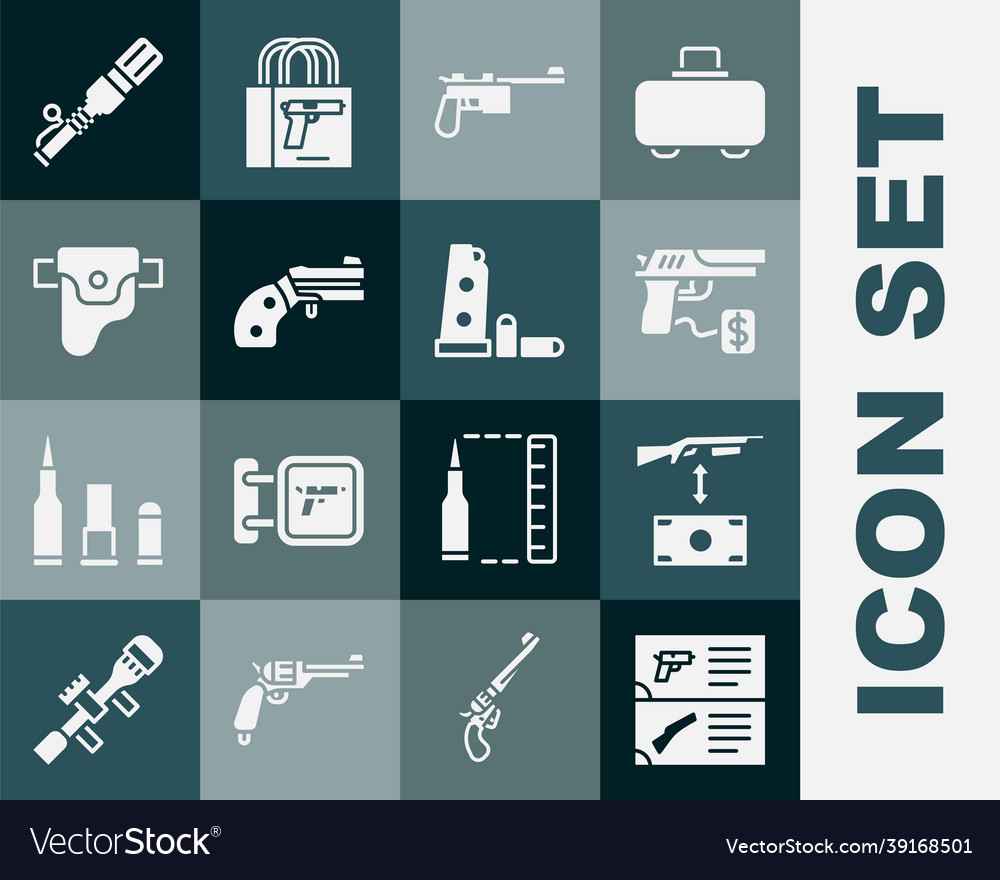 Set weapon catalog buying assault rifle gun Vector Image