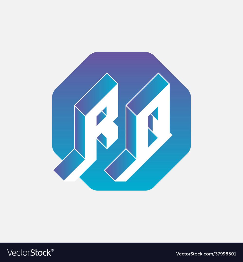 Three-dimension letters r and q on a hexagonal