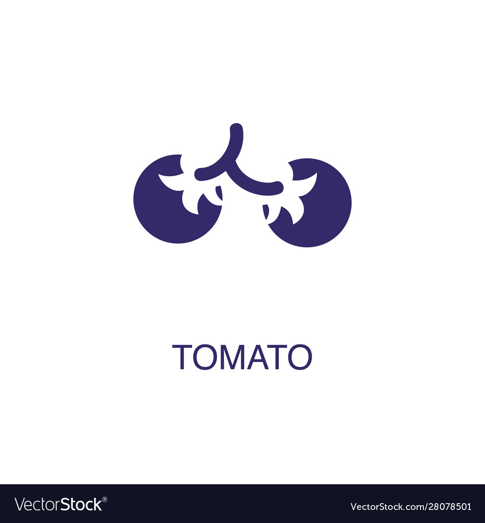 Tomato element in flat simple style on white