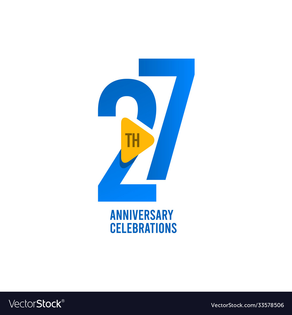 27 years anniversary celebration template design Vector Image