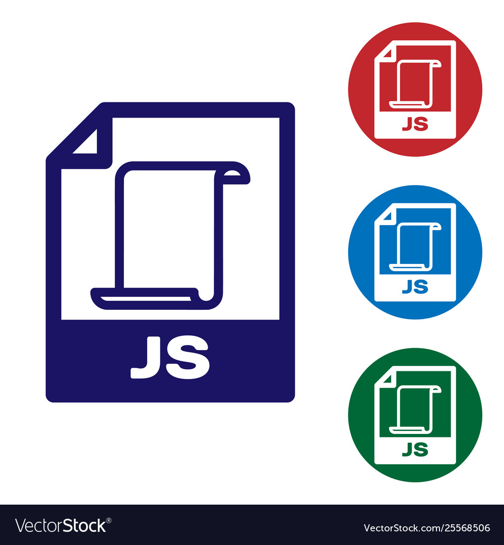 Blue js file document icon download button vector image Blue js file document icon download button