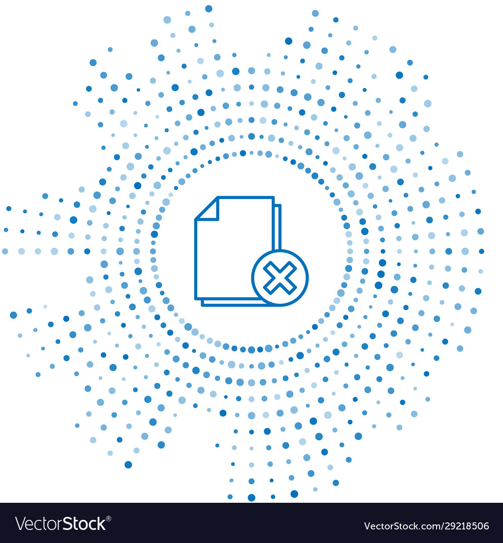 Blue line delete file document icon isolated vector image Blue line delete file document icon isolated