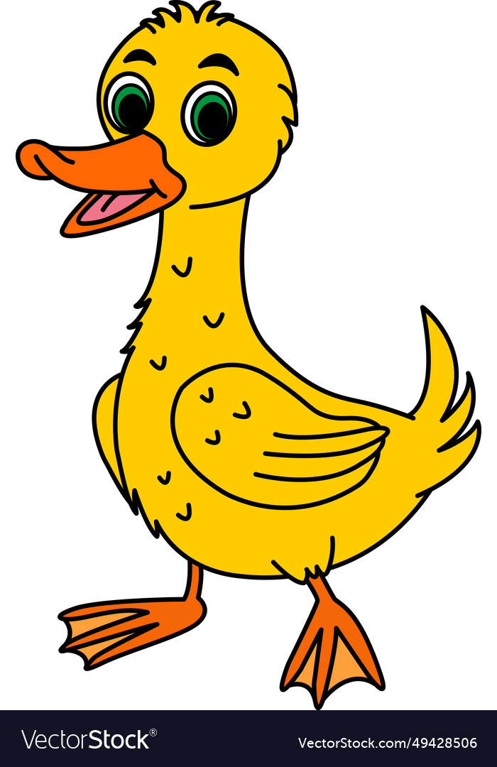 Cute cartoon duckling funny baby Royalty Free Vector Image