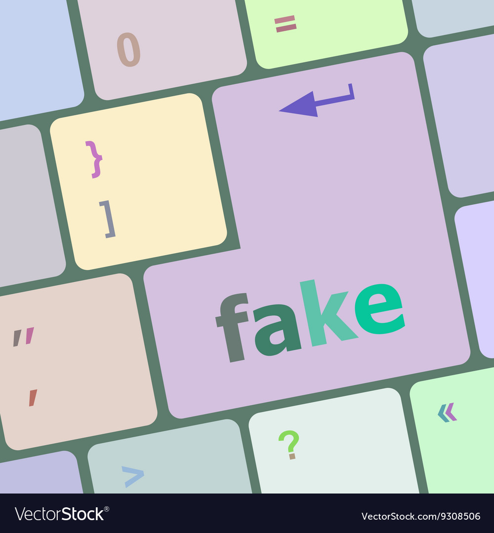 Fake button on computer pc keyboard key Royalty Free Vector