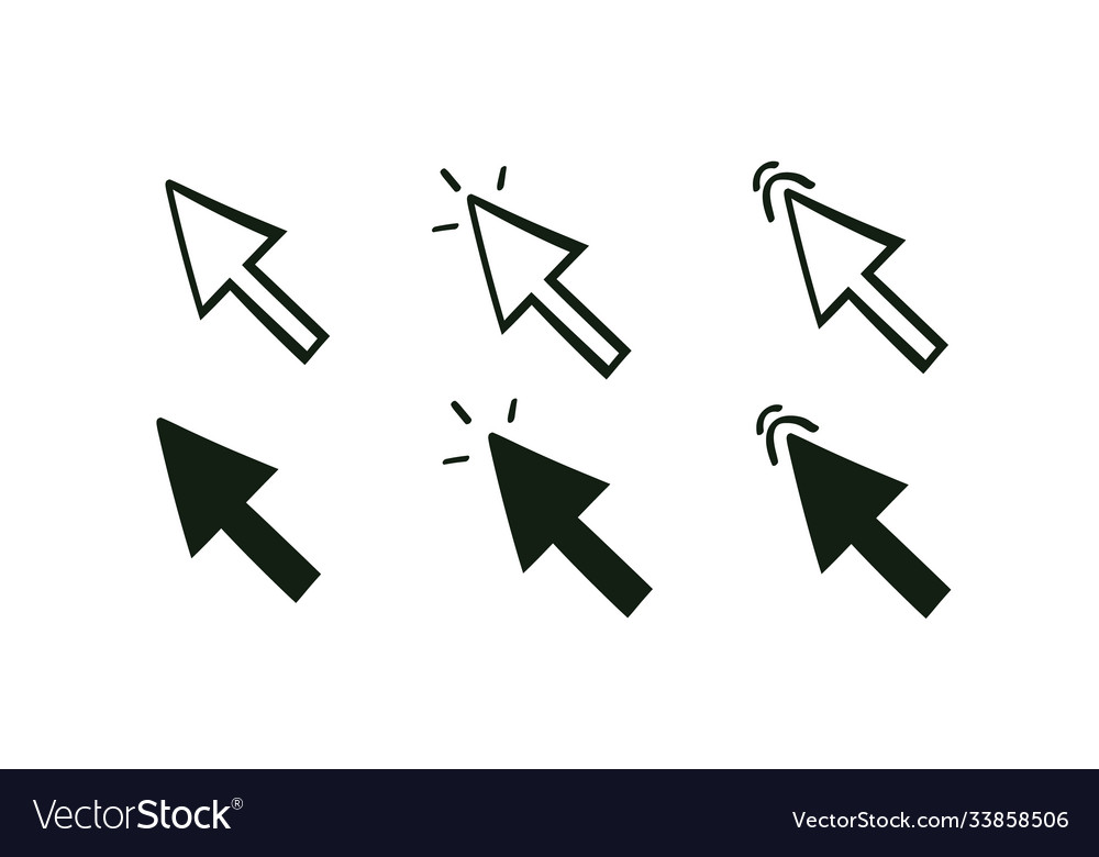 Hand drawn computer mouse pointer cursor arrow