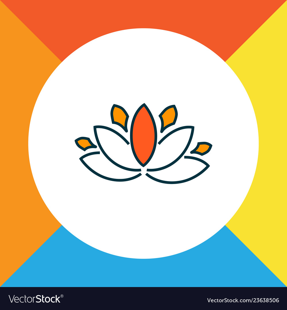 Lotus flower icon colored line symbol premium