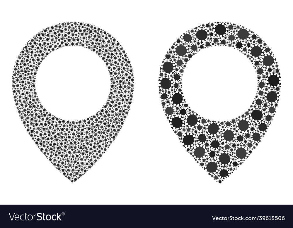 Map pointer icon - mosaic with coronavirus Vector Image Map pointer icon - mosaic with coronavirus