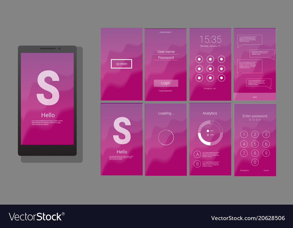 Modern ui gui screen design vector image Modern ui gui screen design