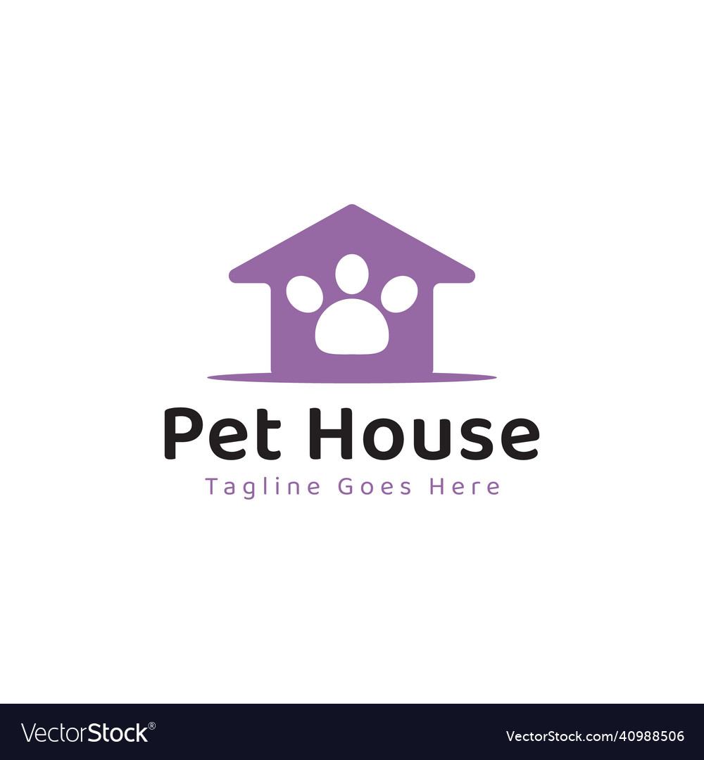 Pet house logo concept paw design