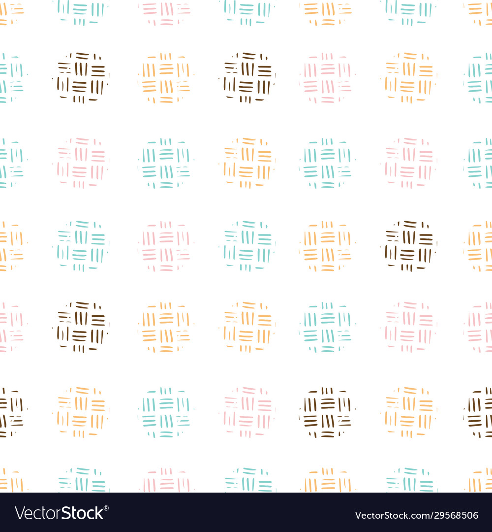 Seamless dot pattern with a line hand drawn vector image Seamless dot pattern with a line hand drawn