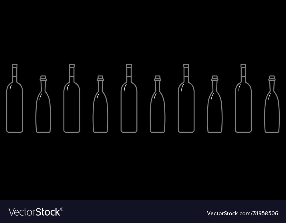 Seamless pattern bottles different shapes vector image Seamless pattern bottles different shapes