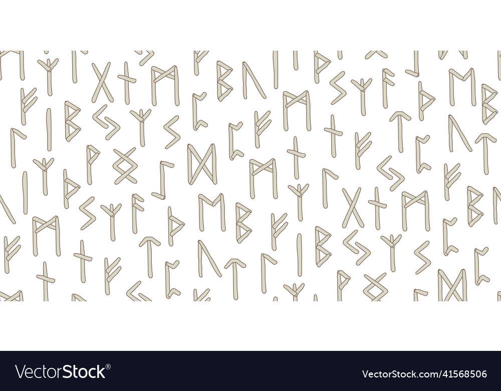 Seamless pattern with magic rune symbols