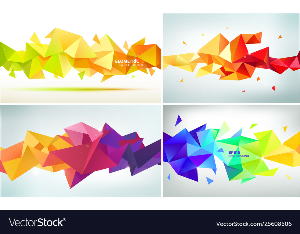 Set abstract geometric facet shapes use vector image Set abstract geometric facet shapes use