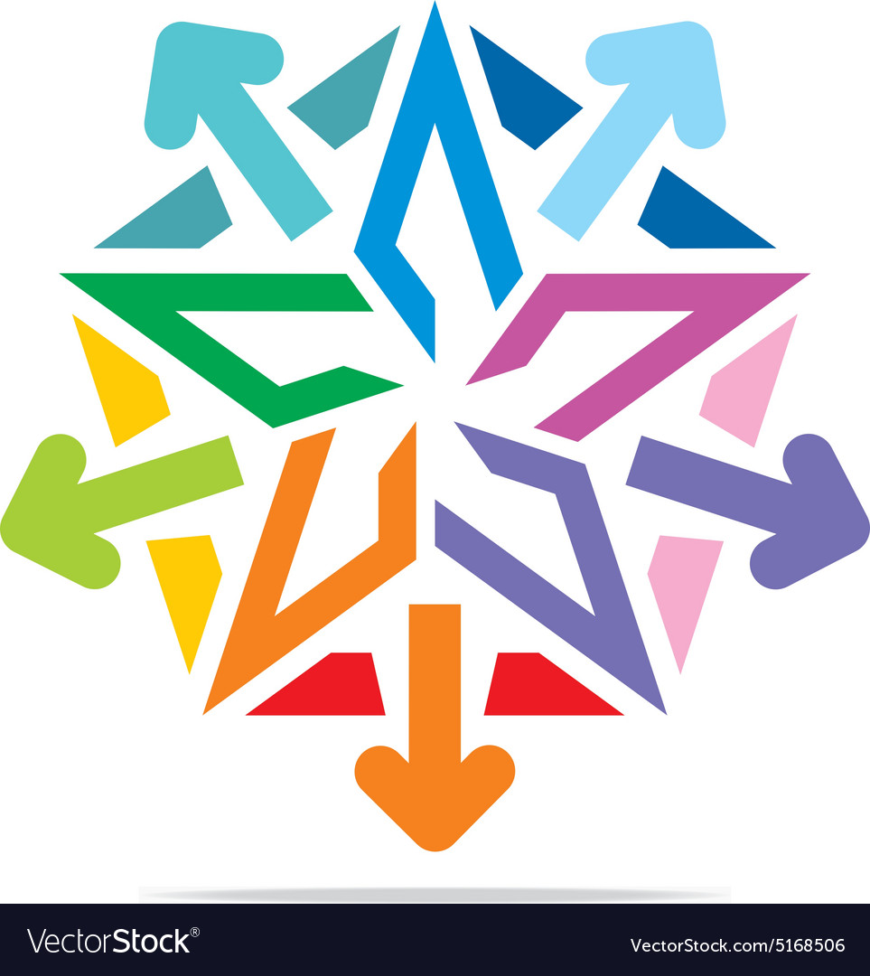 Star symbol pentagon design