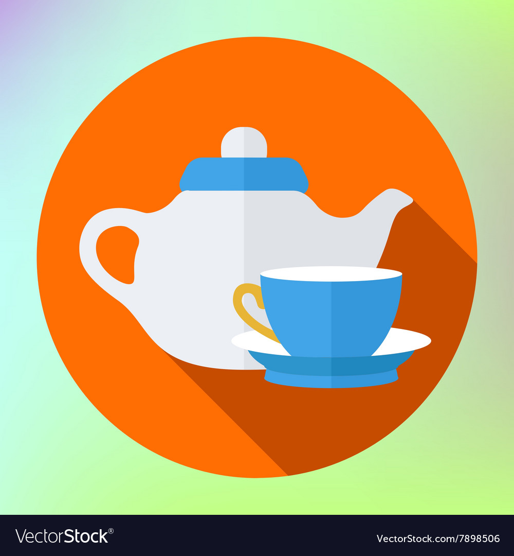 Teapot cup icon kettle tea