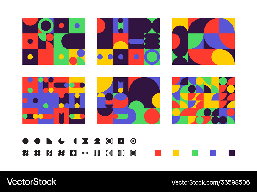 Universal shapes set for graphic design Royalty Free Vector