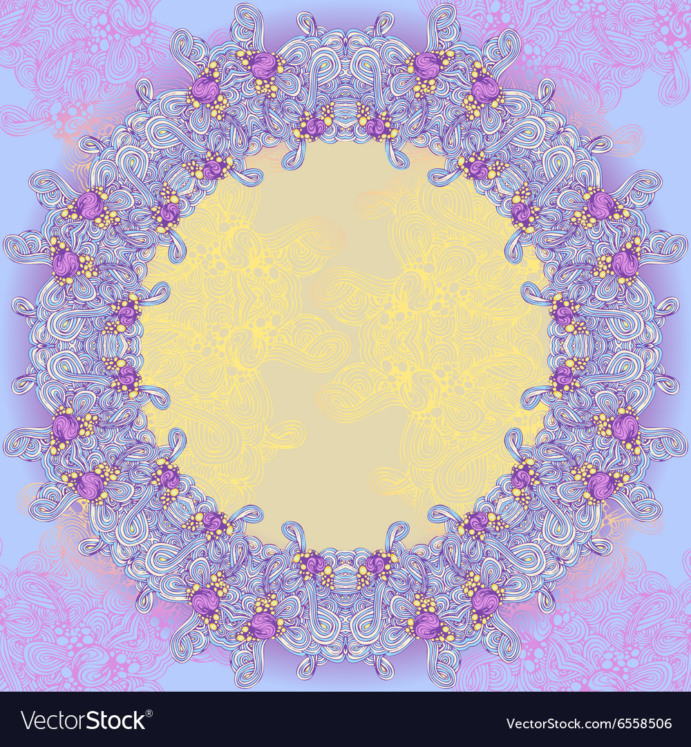 Violet abstract design round frame