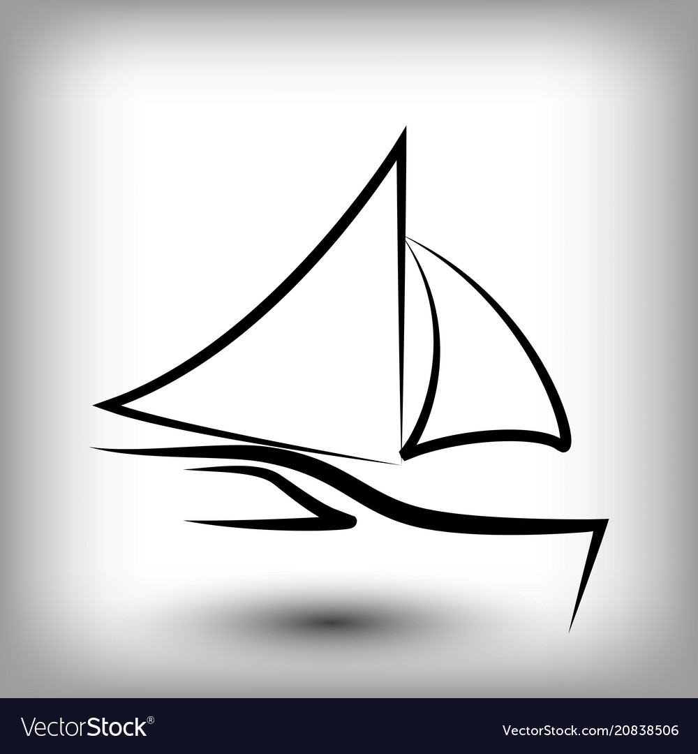 yacht logo templates sail boat silhouettes vector image